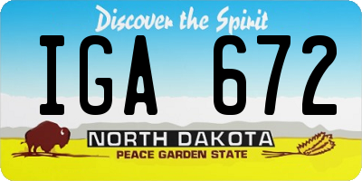 ND license plate IGA672