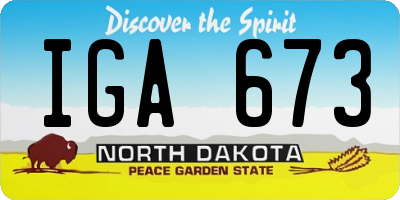 ND license plate IGA673