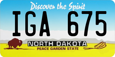 ND license plate IGA675