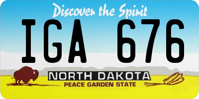 ND license plate IGA676