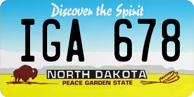 ND license plate IGA678