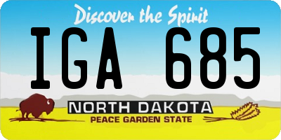 ND license plate IGA685