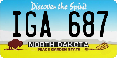ND license plate IGA687