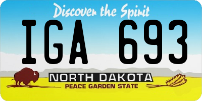 ND license plate IGA693