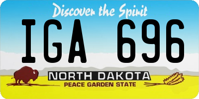 ND license plate IGA696