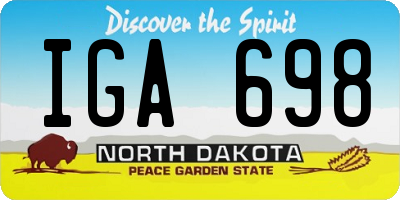 ND license plate IGA698