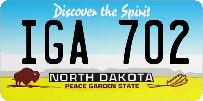ND license plate IGA702