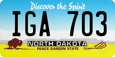 ND license plate IGA703