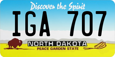 ND license plate IGA707
