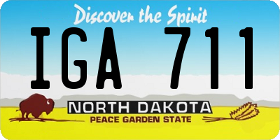 ND license plate IGA711