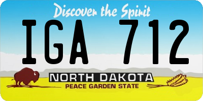 ND license plate IGA712