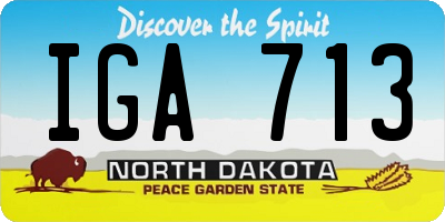 ND license plate IGA713