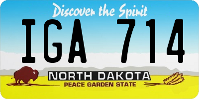 ND license plate IGA714