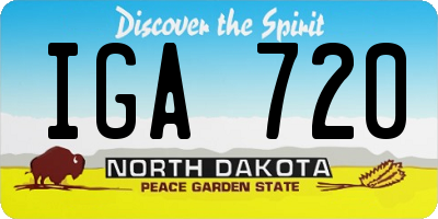ND license plate IGA720