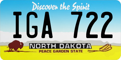 ND license plate IGA722