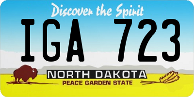 ND license plate IGA723