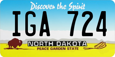 ND license plate IGA724