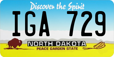 ND license plate IGA729