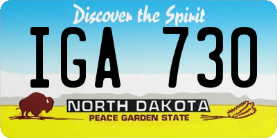 ND license plate IGA730