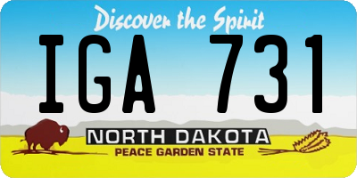 ND license plate IGA731