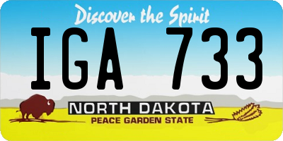 ND license plate IGA733