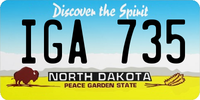 ND license plate IGA735