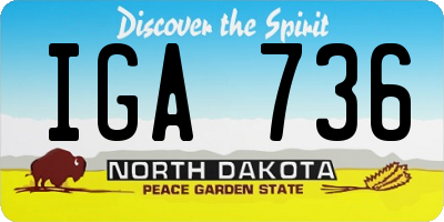 ND license plate IGA736