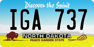 ND license plate IGA737