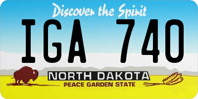 ND license plate IGA740