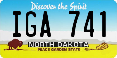 ND license plate IGA741