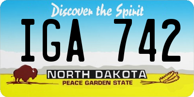 ND license plate IGA742
