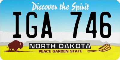 ND license plate IGA746