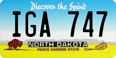 ND license plate IGA747