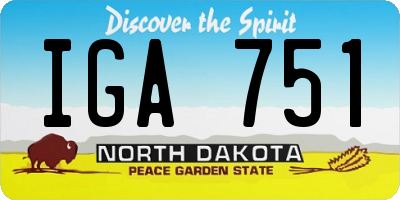 ND license plate IGA751