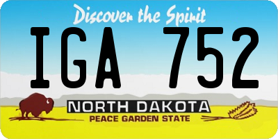 ND license plate IGA752