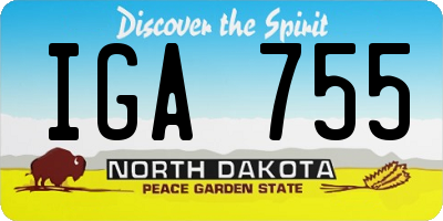 ND license plate IGA755