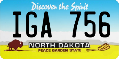 ND license plate IGA756
