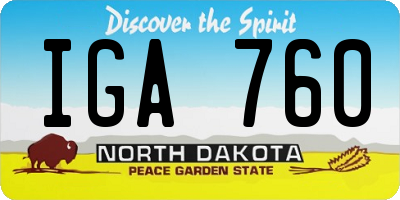 ND license plate IGA760