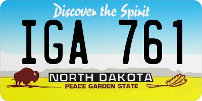ND license plate IGA761