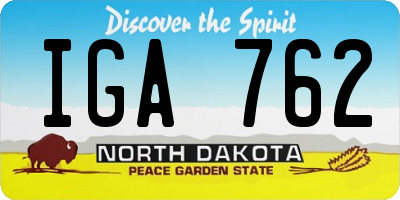 ND license plate IGA762