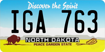 ND license plate IGA763