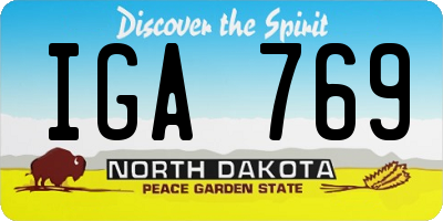 ND license plate IGA769