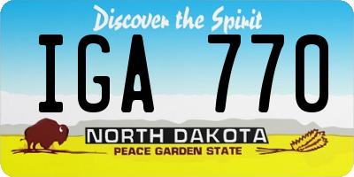 ND license plate IGA770