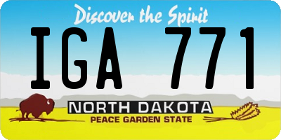 ND license plate IGA771
