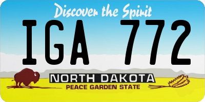 ND license plate IGA772