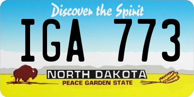 ND license plate IGA773