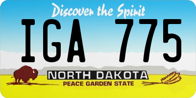 ND license plate IGA775