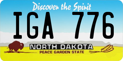 ND license plate IGA776