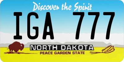 ND license plate IGA777