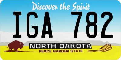 ND license plate IGA782